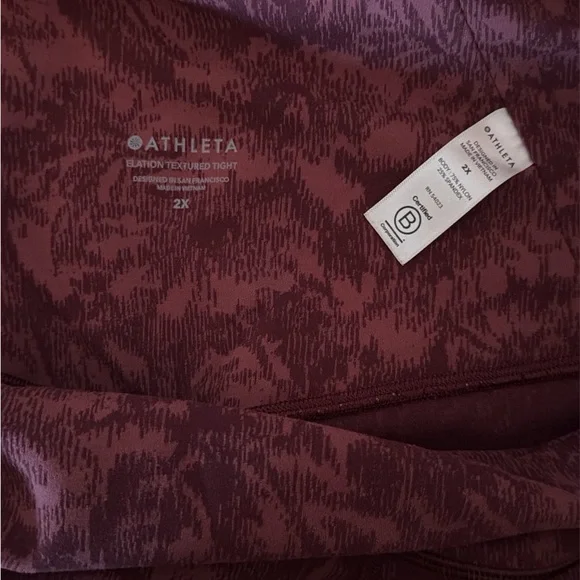 Athleta Elation Maroon Floral Leggings - Picture 2 of 2